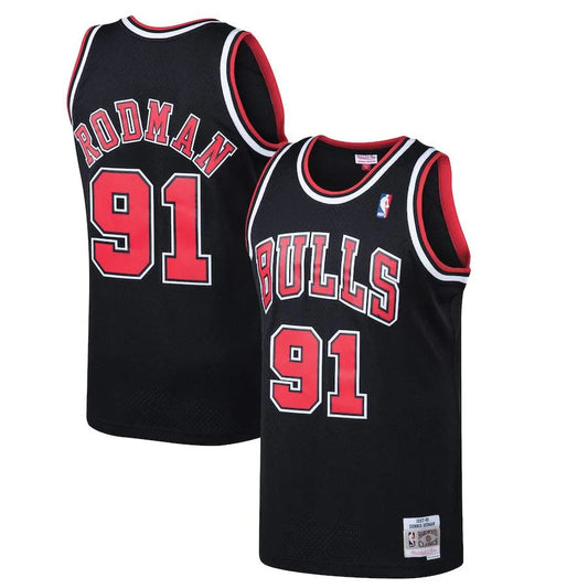 Dennis Rodman Chicago Bulls 1997/98 Hardwood Classics Jersey - Black product image 1, provided for visual reference and