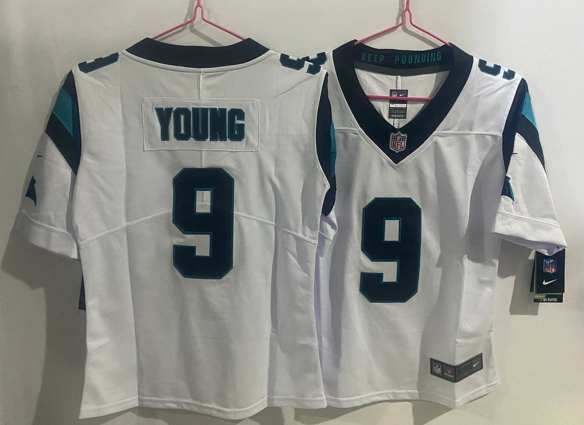 Bryce Young Carolina Panthers YOUTH Jersey white product image 1, provided for visual reference and product detail review