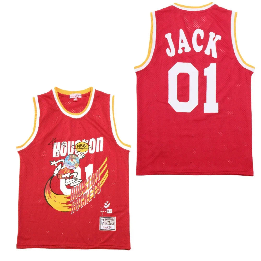 Travis Scott Cactus Jack Houston Rockets Jersey - Red product image 1, provided for visual reference and product detail