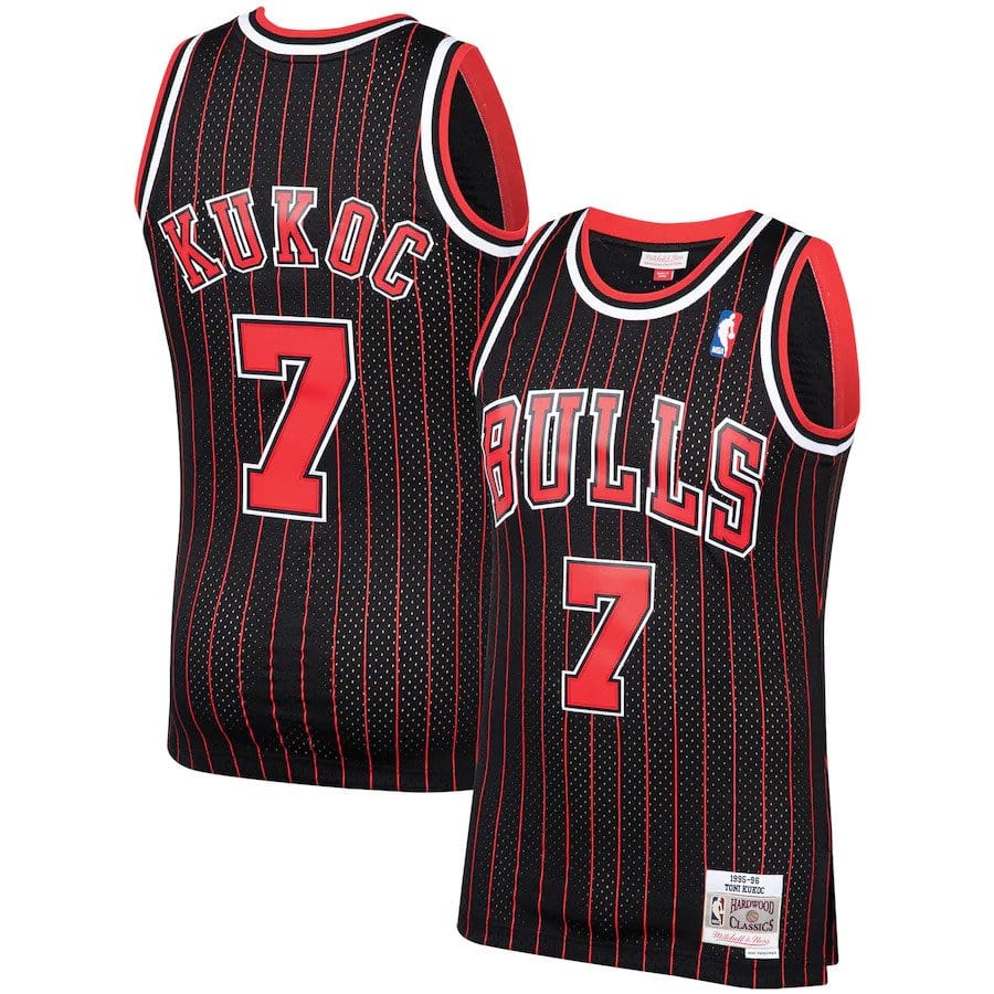 Tony Kukoc Chicago Bulls 1995/96 Hardwood Classics Jersey - Black product image 1, provided for visual reference and product