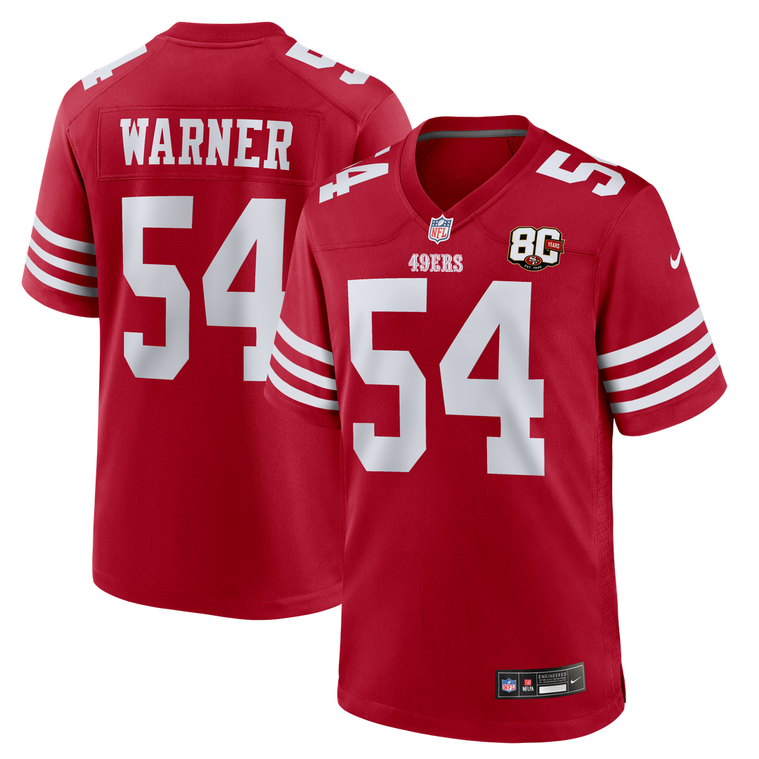 San Francisco 49ers Fred Warner Nike White 80th Anniversary product image 7