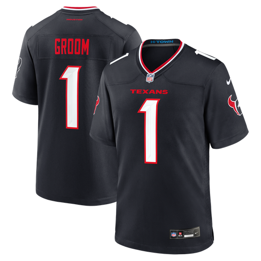 Houston Texans Number 1 Groom Nike Navy Game Jersey product image 1