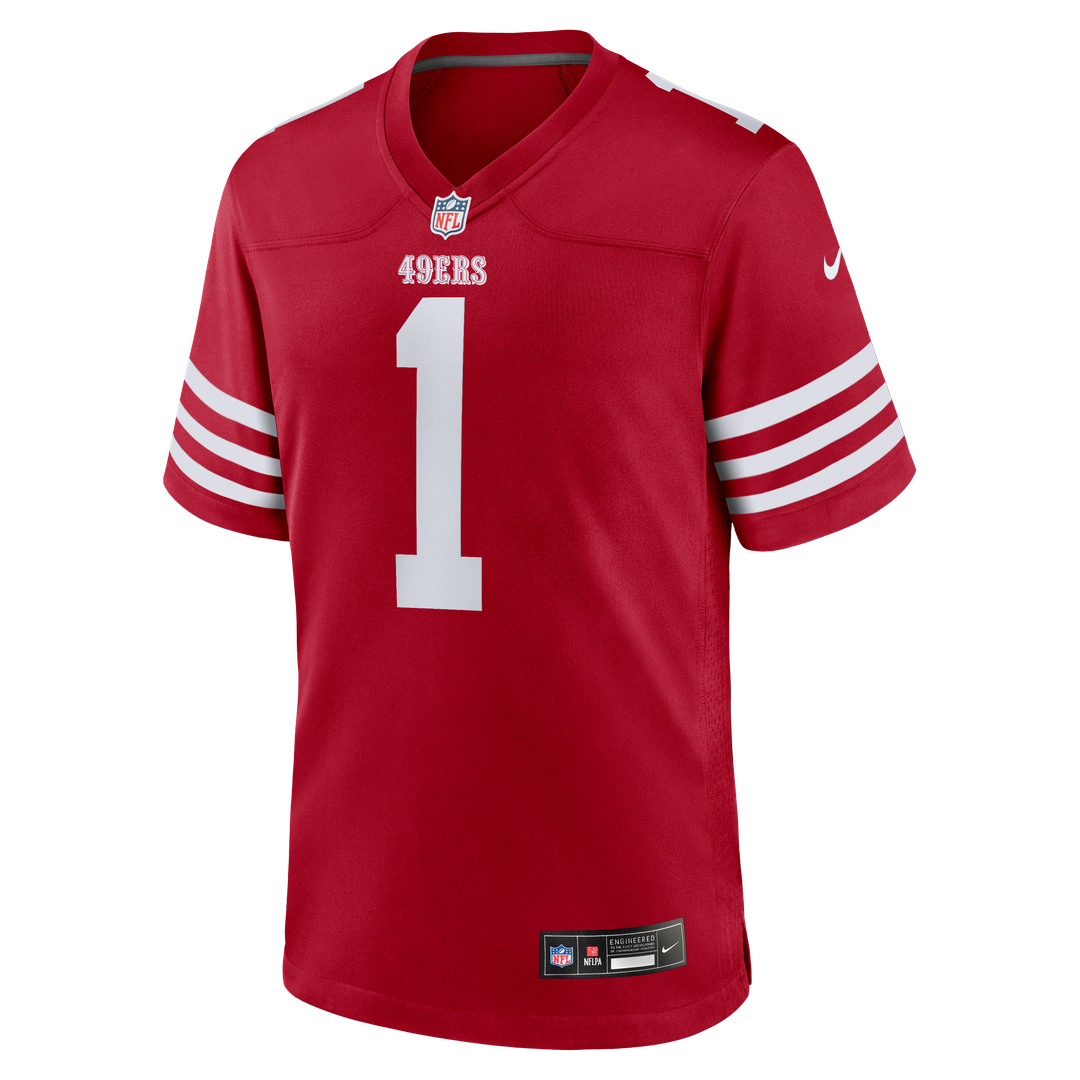 San Francisco 49ers Number 1 Groom Nike Scarlet Game Jersey product image 2
