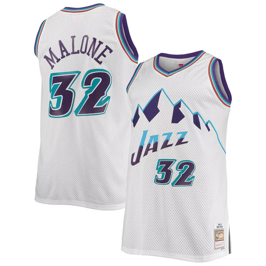 Karl Malone Utah Jazz 1996/97 Hardwood Classics Jersey - White product image 1, provided for visual reference and product