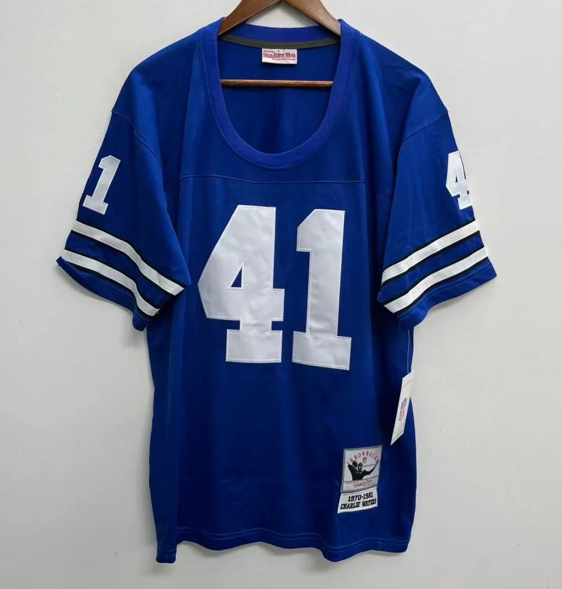 Charlie Waters 1974 Dallas Cowboys Official NFL Jersey Mitchell & Ness product image 2, provided for visual reference and