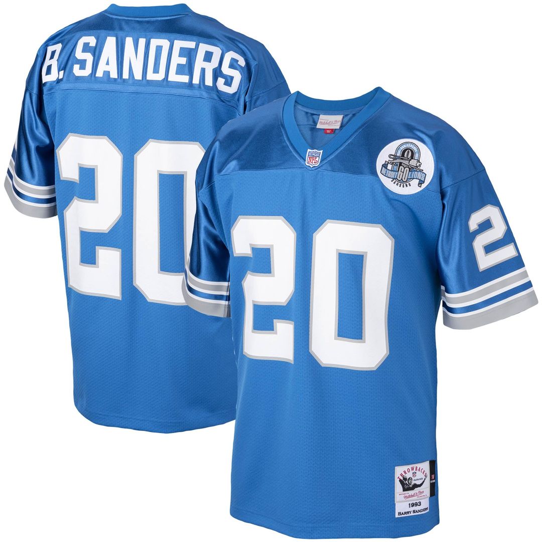 Detroit Lions 1993 Barry Sanders Mitchell & Ness Blue product image 1