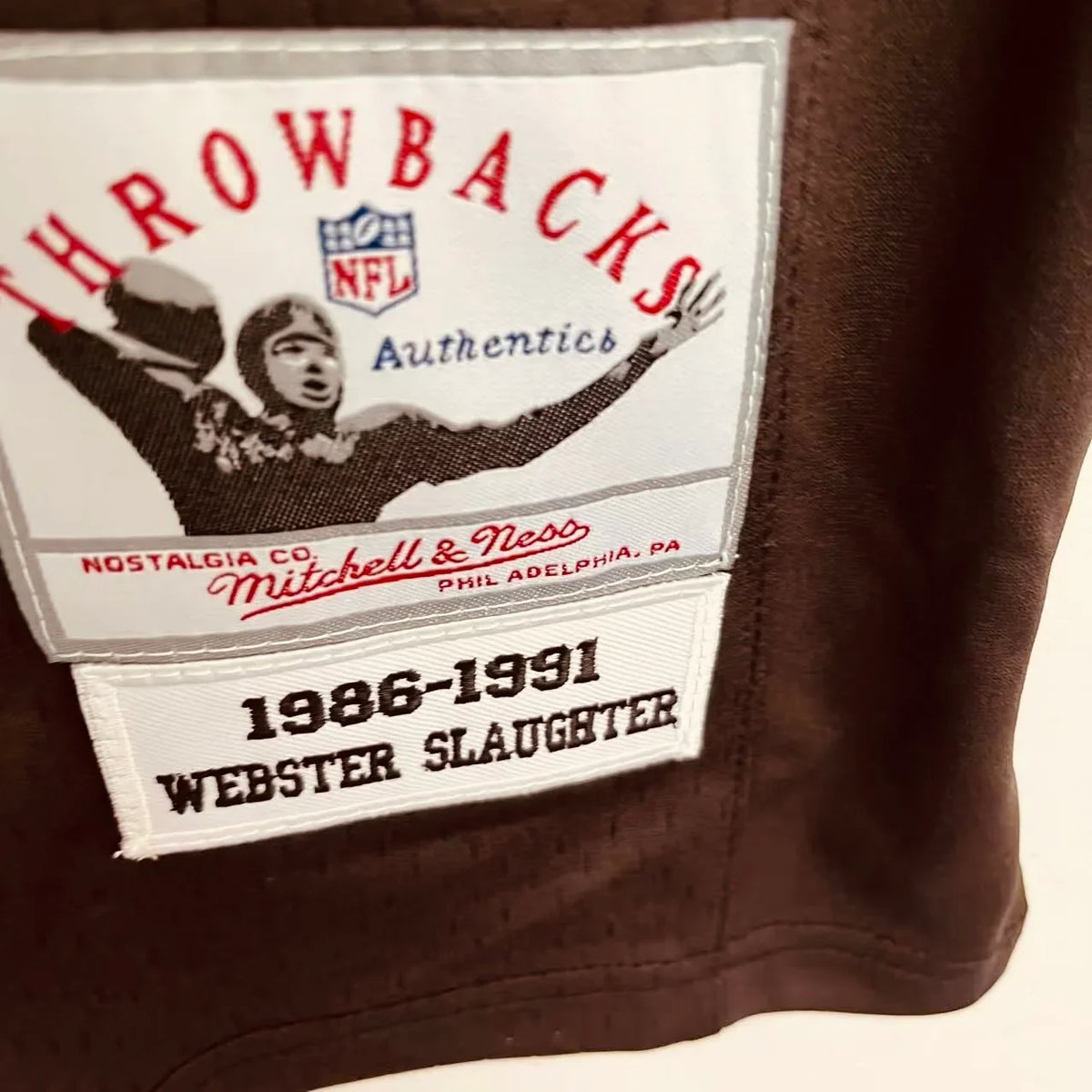 Webster Slaughter Cleveland Browns Official NFL Mitchell & Ness Jersey product image 2, provided for visual reference and