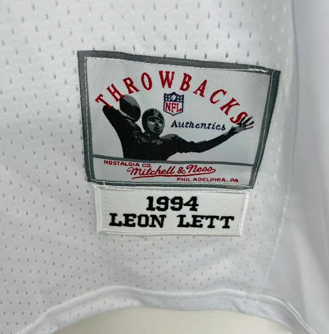 Leon Lett 1994 Dallas Cowboys Official NFL Jersey white Mitchell & Ness product image 3, provided for visual reference and