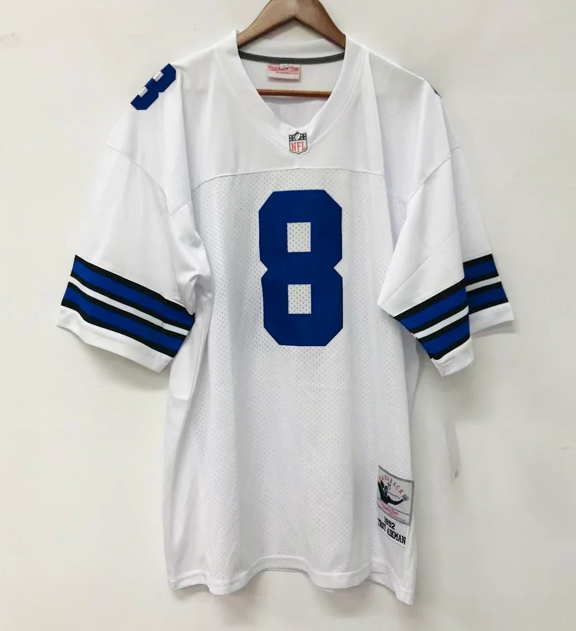 Troy Aikman 1992 Dallas Cowboys Official NFL Jersey Mitchell & Ness product image 2, provided for visual reference and