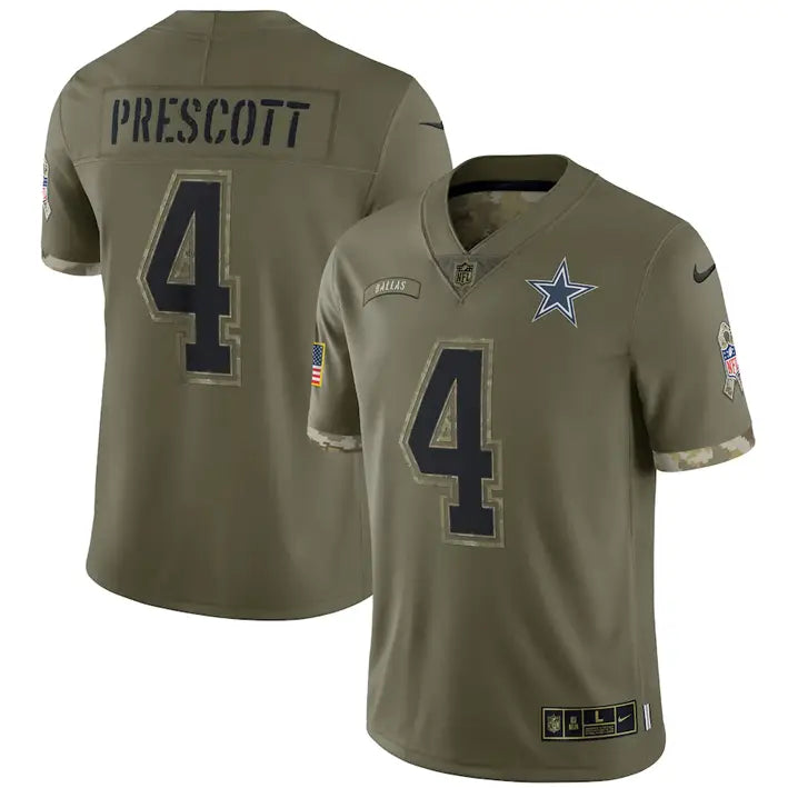 Dak Prescott Dallas Cowboys Official NFL Nike military salute to service Jersey product image 1, provided for visual