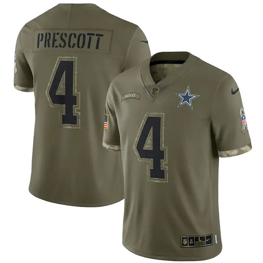 Dak Prescott Dallas Cowboys Official NFL Nike military salute to service Jersey product image 1, provided for visual