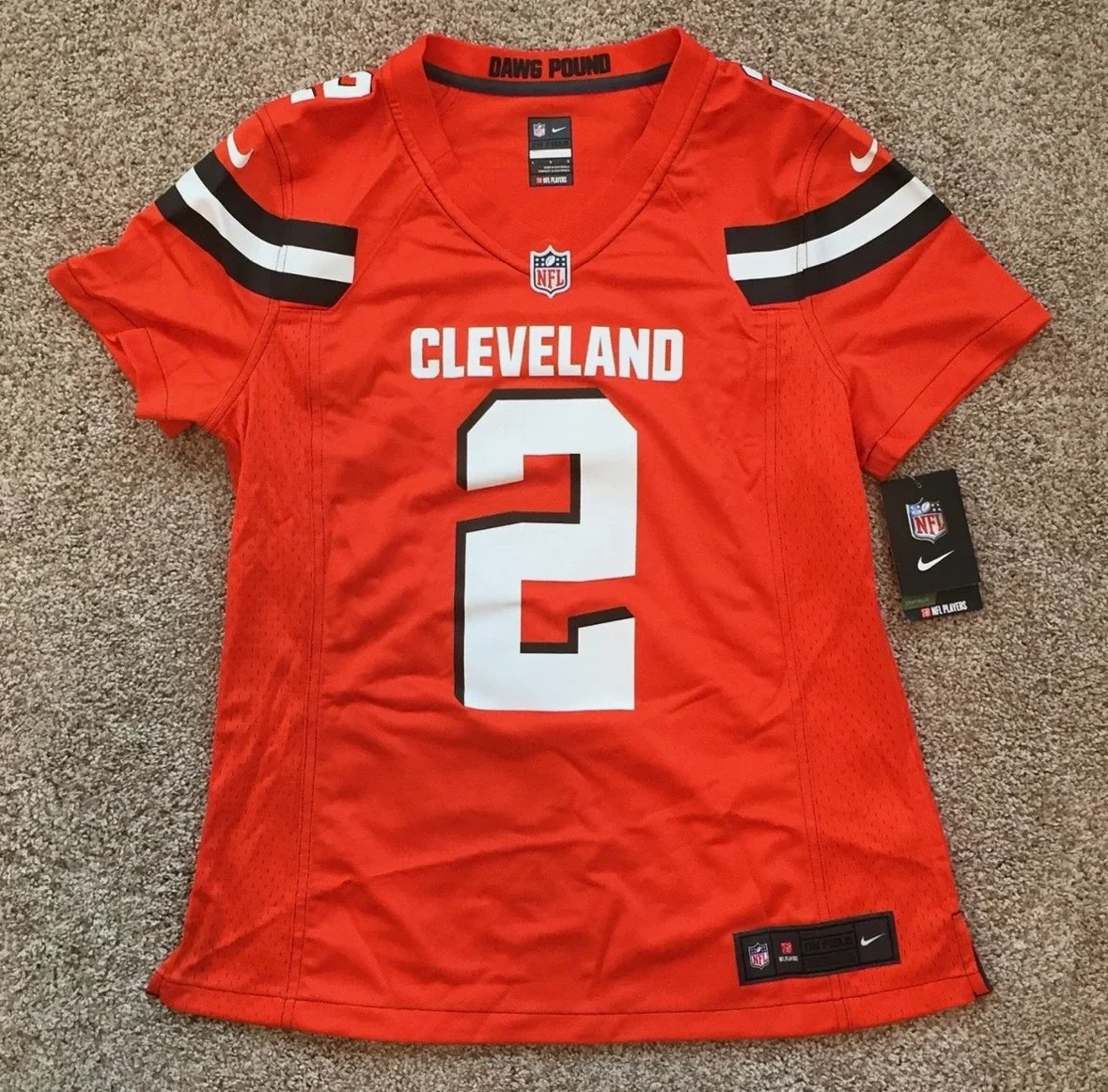 Johnny Manziel Cleveland Browns Official NFL NIKE Jersey Orange product image 2, provided for visual reference and product