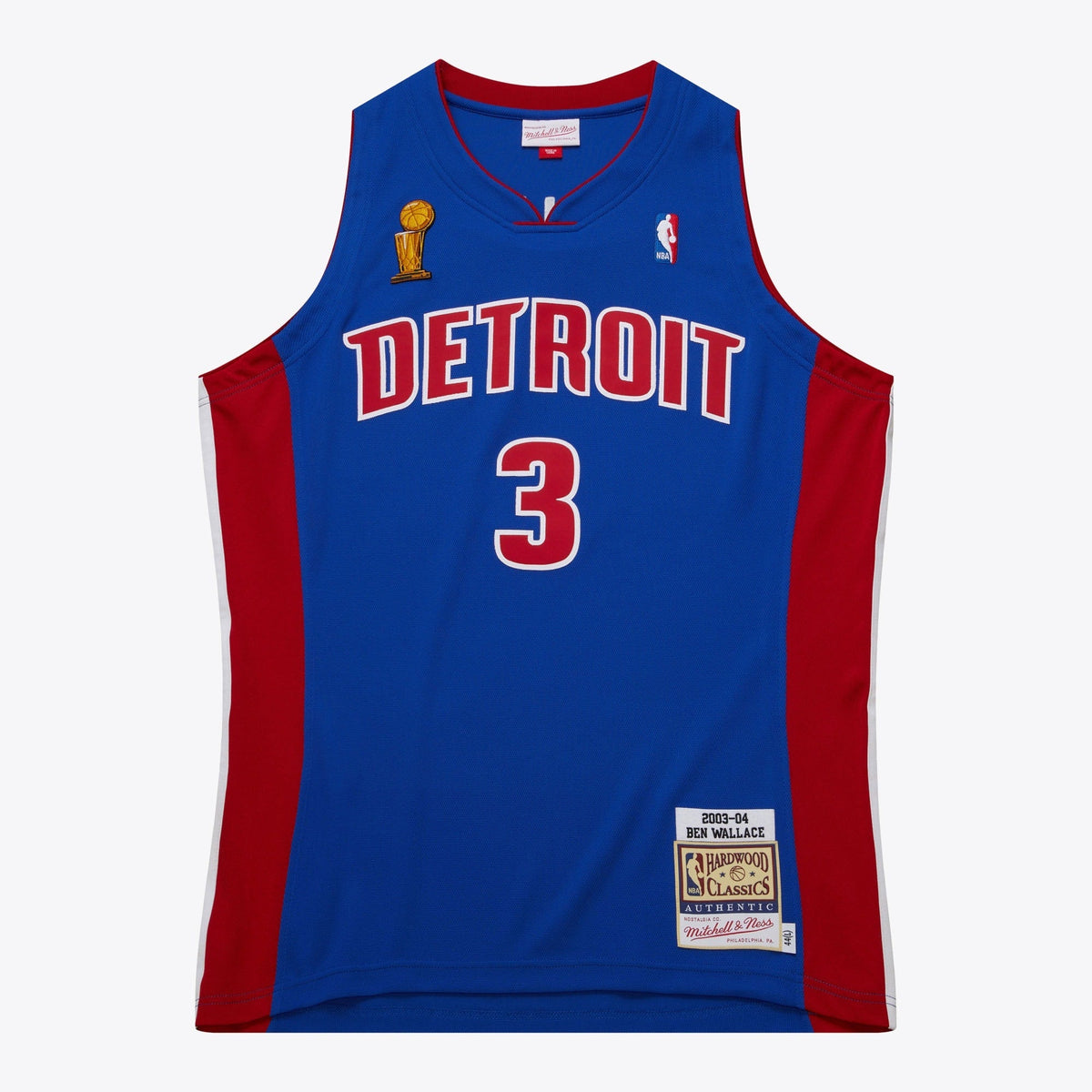 Ben Wallace Detroit Pistons Blue 2007 Finals Jersey Stitched product image 1, provided for visual reference and product