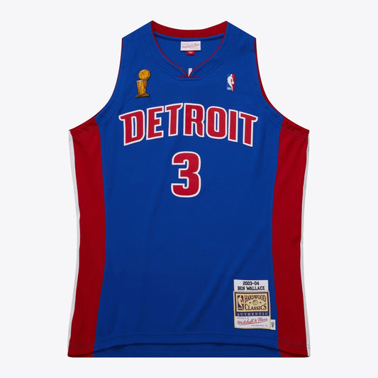 Ben Wallace Detroit Pistons Blue 2007 Finals Jersey Stitched product image 1, provided for visual reference and product