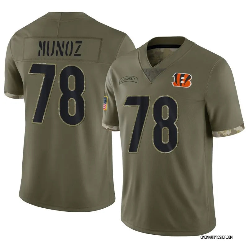 Anthony Munoz Cincinnati Bengals Official NFL Nike Salute to Service Jersey Olive green product image 1, provided for visual