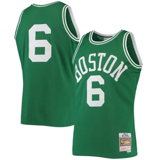 Bill Russell Boston Celtics 1962/63 Hardwood Classics Jersey - Green product image 1, provided for visual reference and