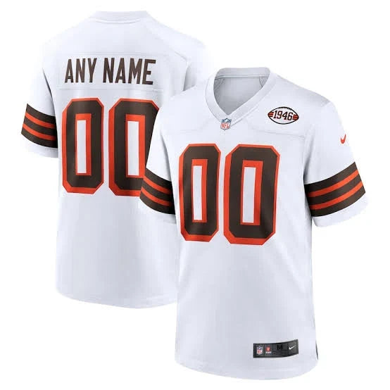 Any name & Number Cleveland Browns NFL Nike custom made jersey white product image 1, provided for visual reference and