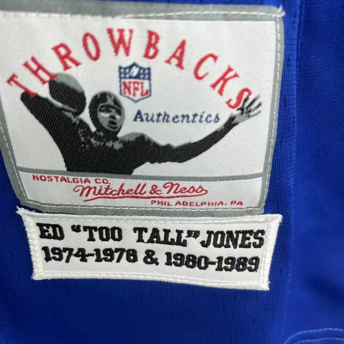Ed Too Tall Jones Dallas Cowboys Official NFL Jersey blue Mitchell & Ness product image 4, provided for visual reference and