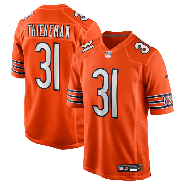 Dillon Thieneman Chicago Bears official NFL Nike Jersey Orange product image 1, provided for visual reference and product