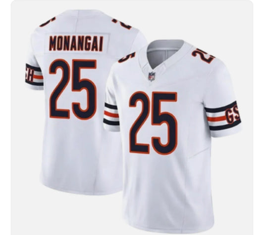 Kyle Monangai Chicago Bears official NFL Nike Jersey White product image 1, provided for visual reference and product detail