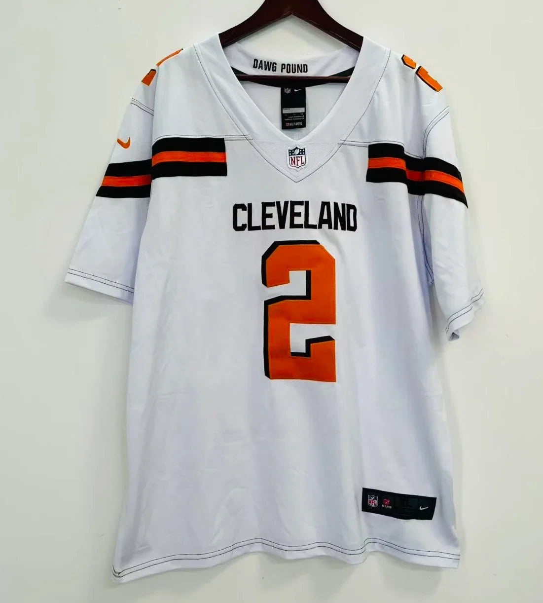Johnny Manziel Cleveland Browns Official NFL NIKE Jersey White product image 2, provided for visual reference and product