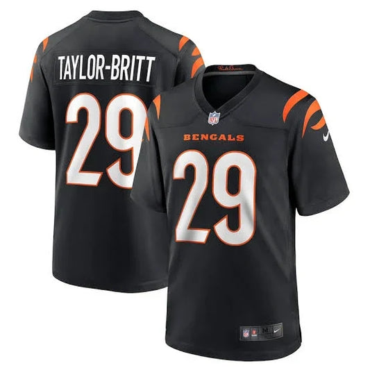 Cam Taylor - Britt Cincinnati Bengals Official NFL NIKE Jersey Black product image 1, provided for visual reference and