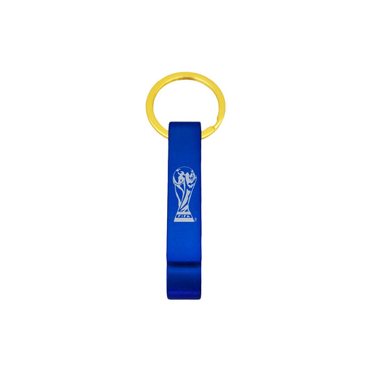 2D Trophy Bottle Opener Keychain -Blue product image 1, provided for visual reference and product detail review
