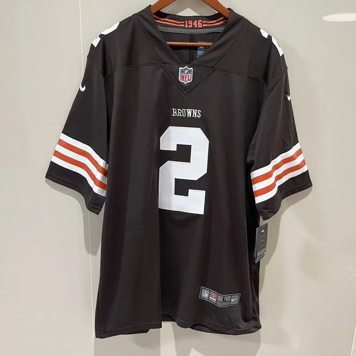 Johnny Manziel Cleveland Browns Official NFL NIKE Jersey product image 2, provided for visual reference and product detail