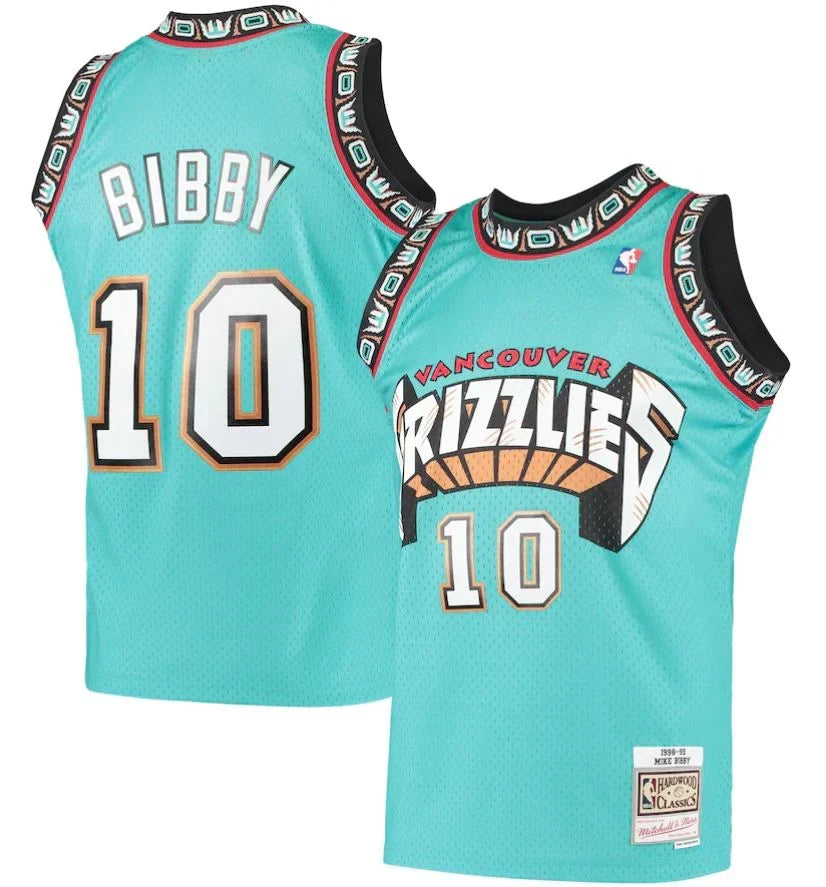 Mike Bibby Memphis Grizzlies Vancouver 1998/99 Hardwood Classics Jersey - Turquoise product image 1, provided for visual