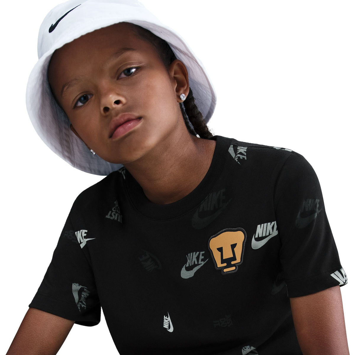 PUMAS UNAM x Nike Crest AOP T-Shirt product image 2, provided for visual reference and product detail review