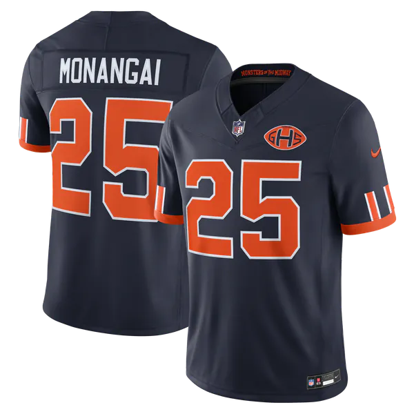 Kyle Monangai Chicago Bears official NFL Nike Rivalries Collection Jersey product image 1, provided for visual reference and