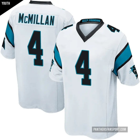 Tetairoa McMillan Carolina Panthers Official NFL Nike YOUTH KIDS Jersey white product image 1, provided for visual reference