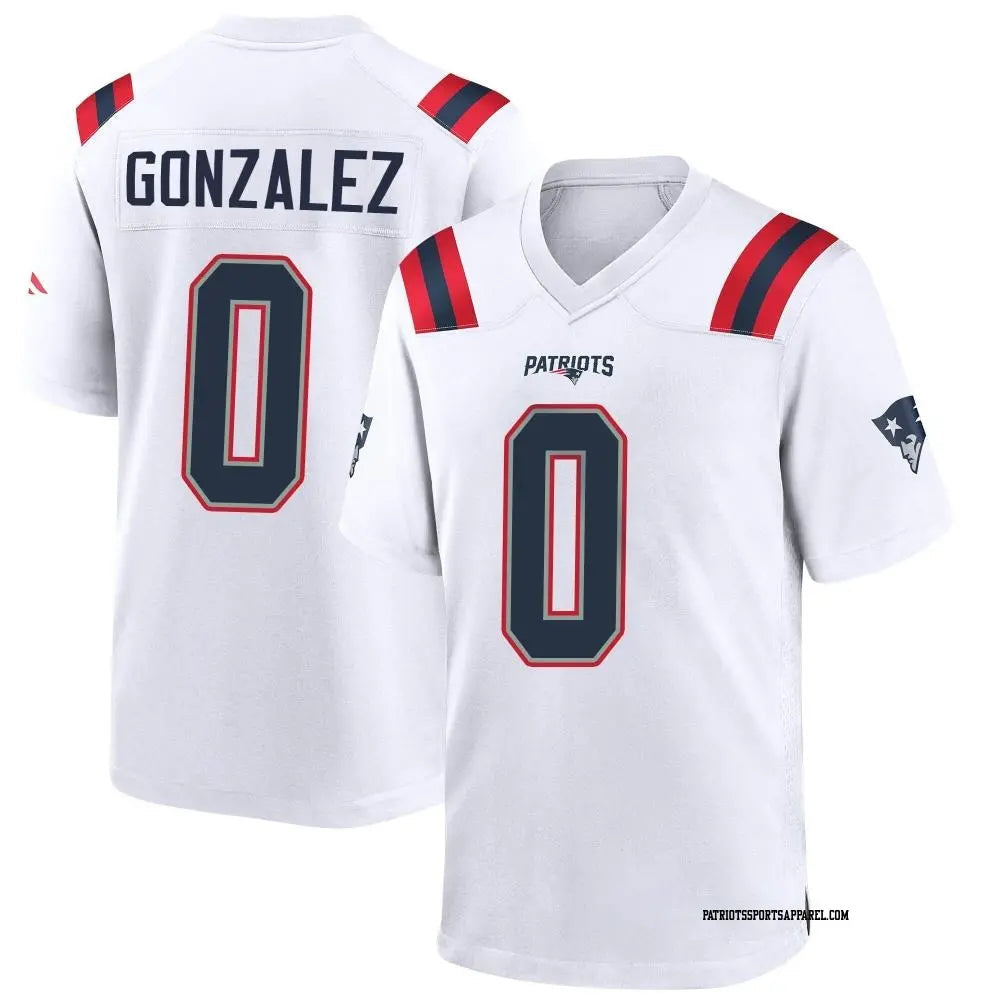 Christian Gonzalez YOUTH KIDS New England Patriots Official NFL Nike Jersey white product image 1, provided for visual