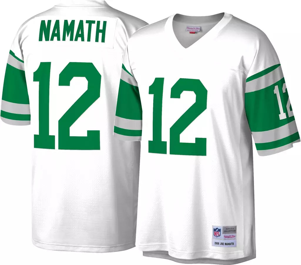 Joe Namath YOUTH KIDS New York Jets Official NFL Mitchell & Ness Jersey White product image 1, provided for visual reference