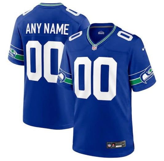 Seattle Seahawks Any Name & Number customized YOUTH KIDS Official NFL Classic Retro blue Jersey product image 1, provided