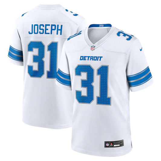 Kerby Joseph YOUTH Detroit Lions Official NFL Nike Jersey White product image 1, provided for visual reference and product