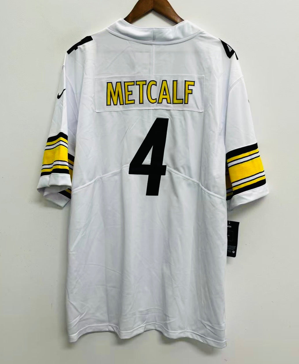 DK Metcalf Youth Kids Pittsburgh Steelers Official NFL Nike Jersey white product image 1, provided for visual reference and