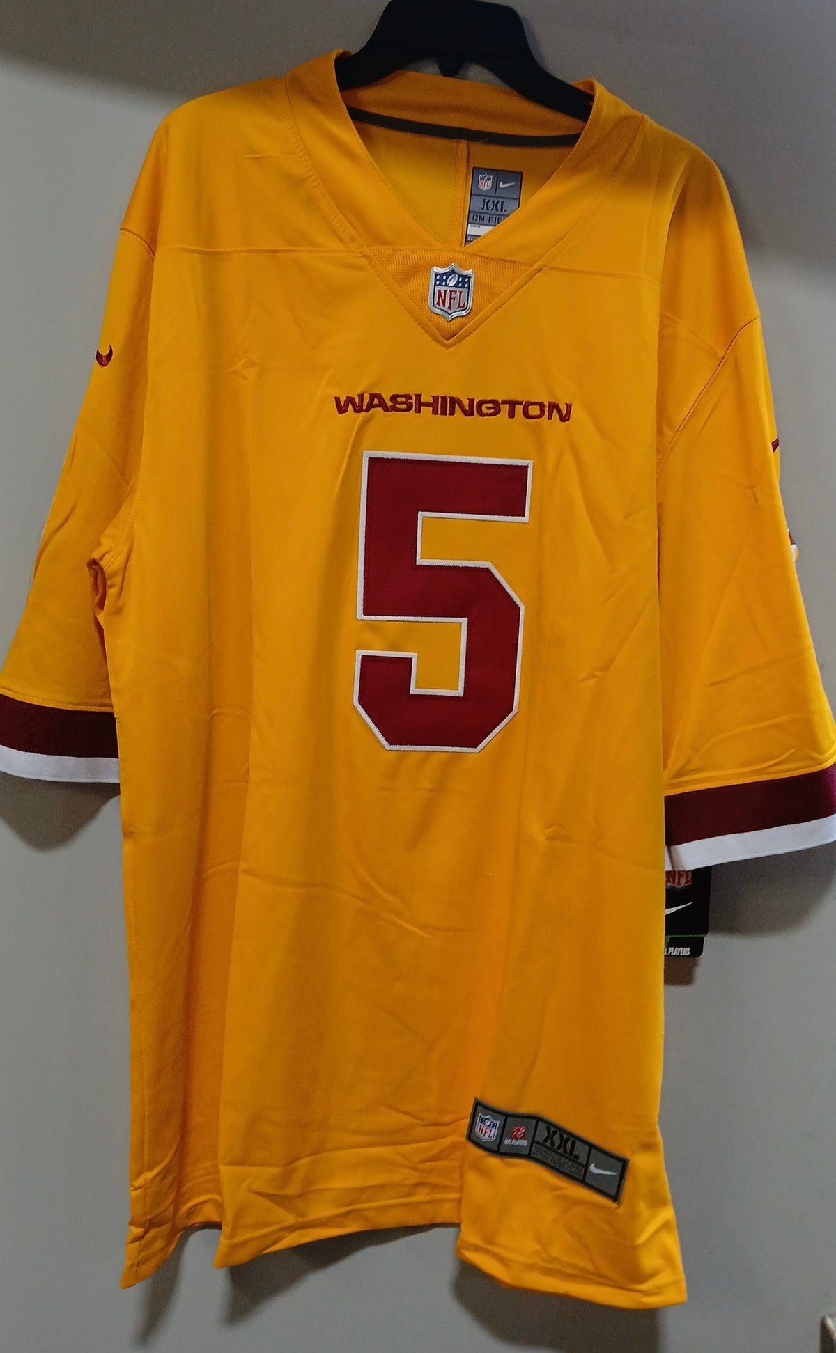 Jayden Daniels Washington Commanders YOUTH Kids Official NFL NIKE Jersey yellow product image 2, provided for visual