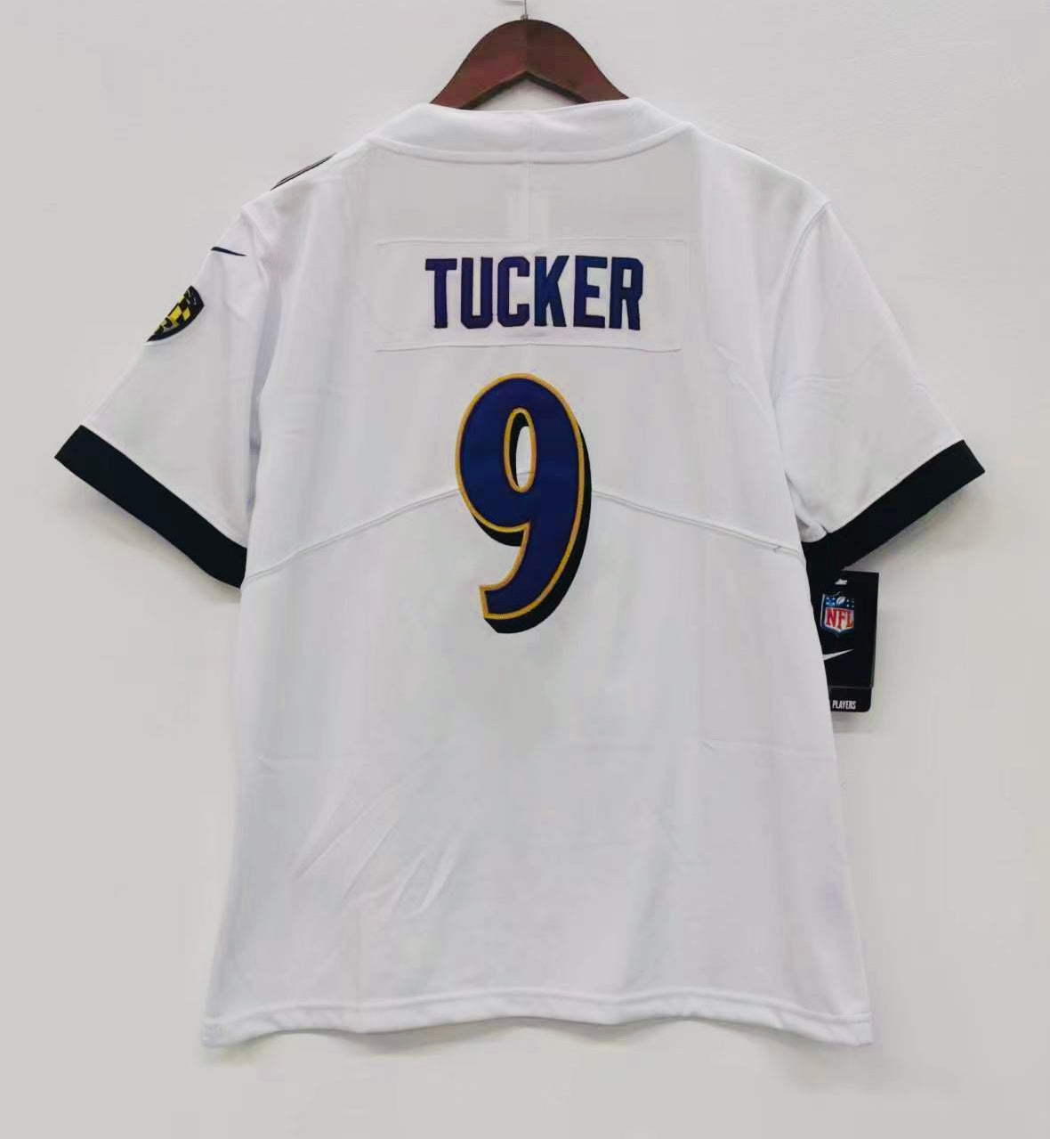 Justin Tucker Baltimore Ravens YOUTH Jersey White product image 1, provided for visual reference and product detail review