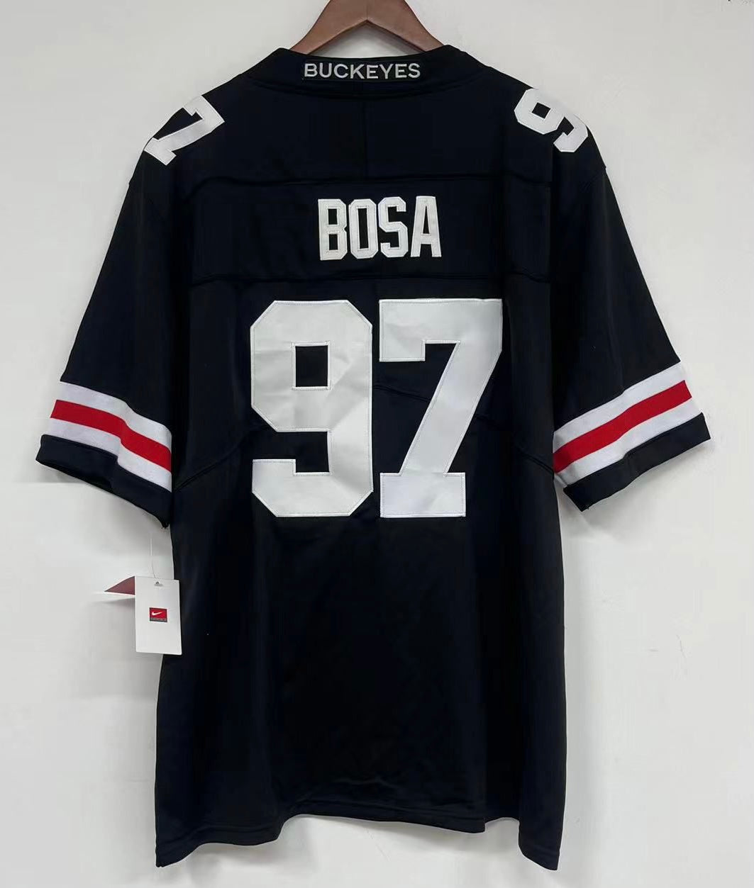 Nick Bosa Ohio State Buckeyes YOUTH KIDS Jersey black product image 1, provided for visual reference and product detail