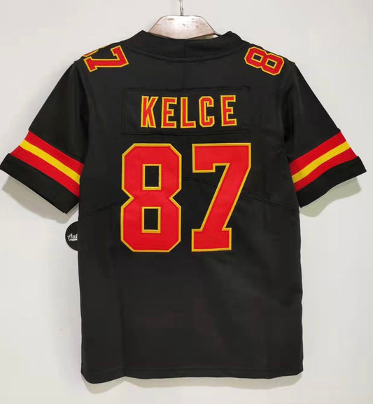 Travis Kelce YOUTH Classic Authentics Kansas City Chiefs Jersey black product image 1, provided for visual reference and
