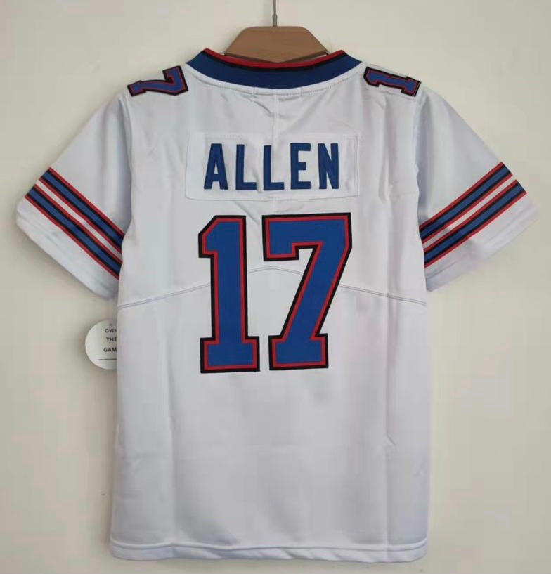 Josh Allen white YOUTH Buffalo Bills Jersey Classic Authentics product image 1, provided for visual reference and product