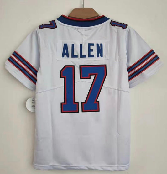 Josh Allen white YOUTH Buffalo Bills Jersey Classic Authentics product image 1, provided for visual reference and product