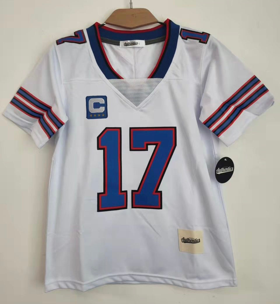 Josh Allen white YOUTH Buffalo Bills Jersey Classic Authentics product image 2, provided for visual reference and product