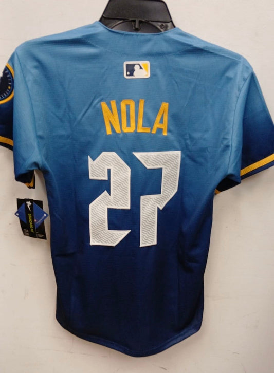Aaron Nola YOUTH Philadelphia Phillies City Connect Jersey product image 1, provided for visual reference and product detail
