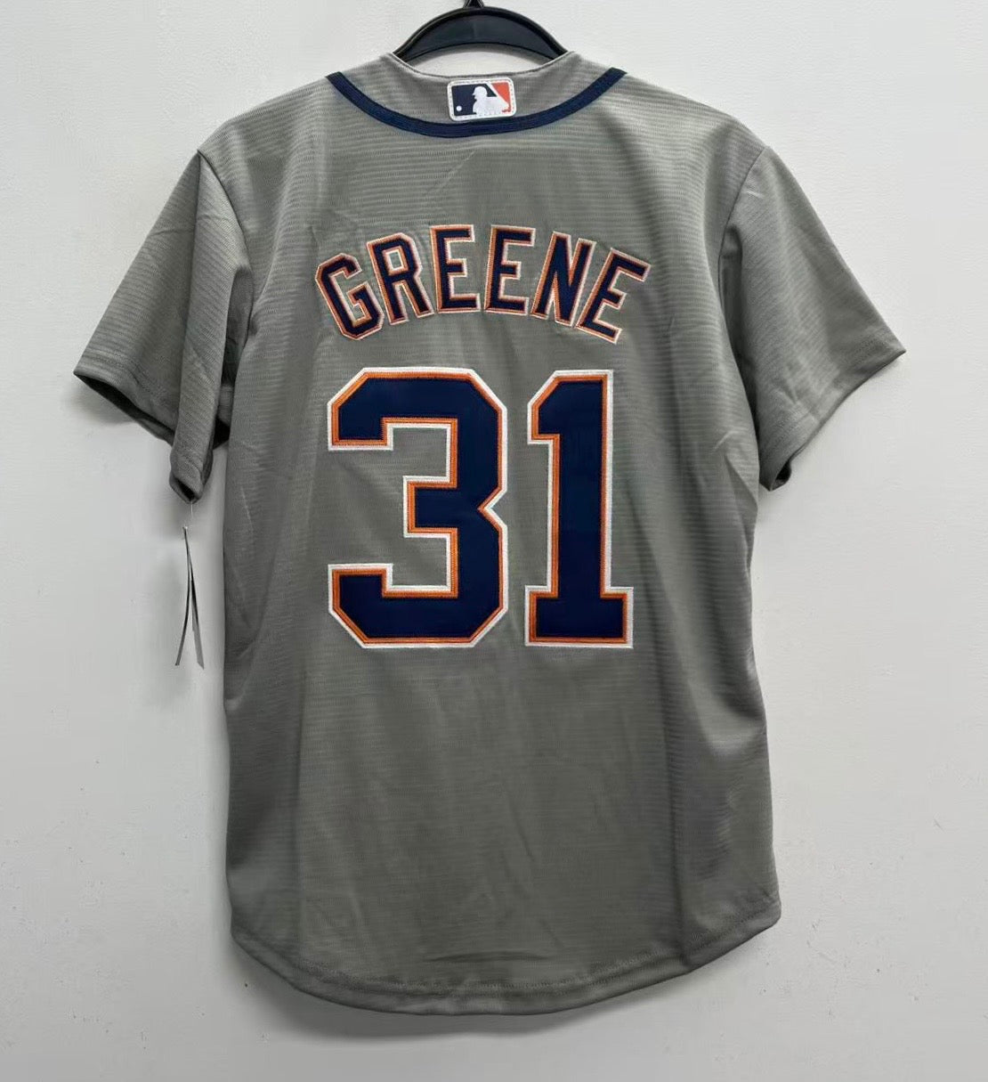 Riley Greene Detroit Tigers Youth Kids Official MLB Nike Jersey gray product image 1, provided for visual reference and