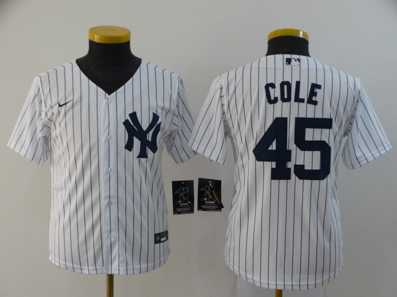 Gerrit Cole YOUTH New York Yankees Jersey white product image 1, provided for visual reference and product detail review