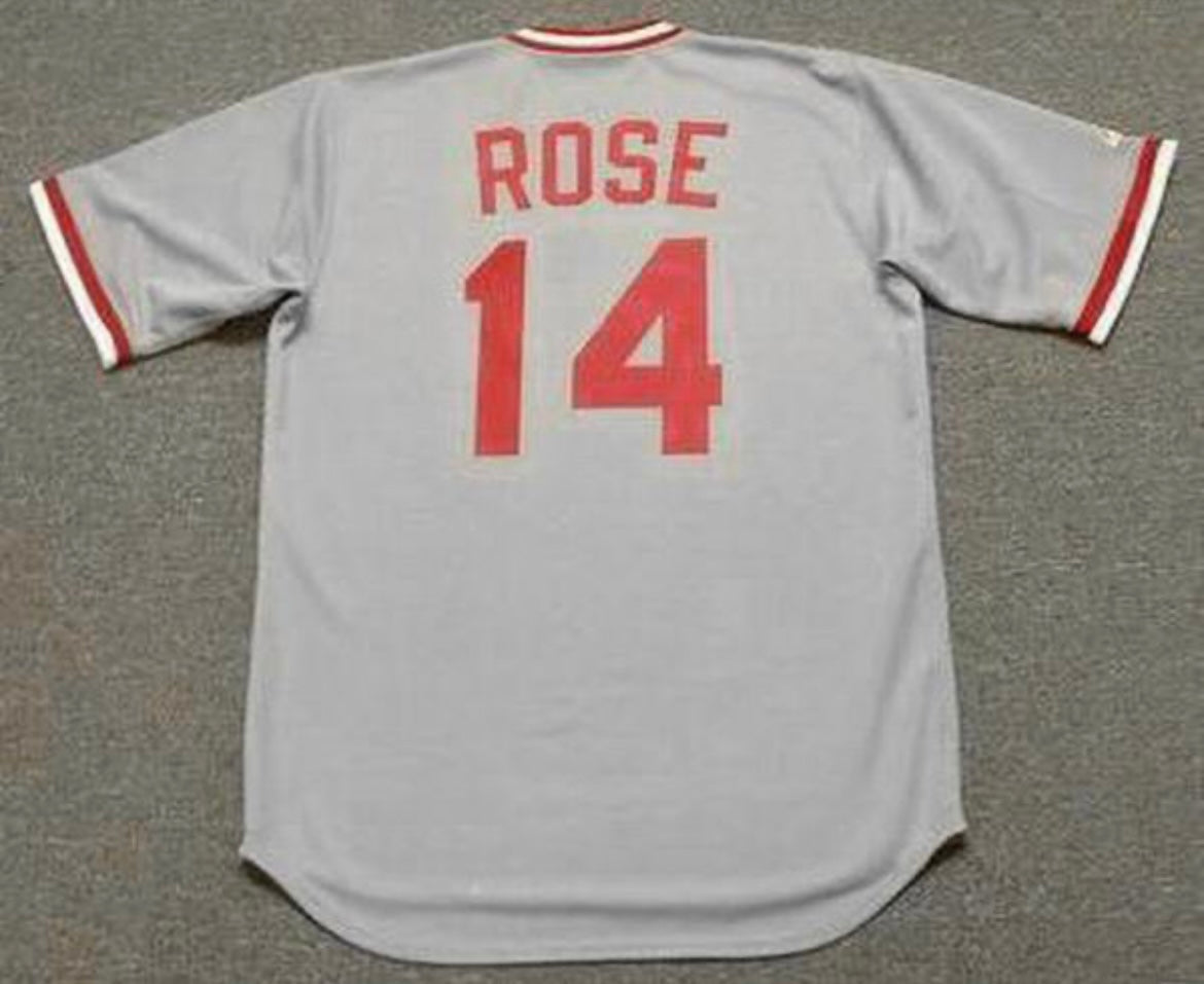 Pete Rose YOUTH KIDS Cincinnati Reds Official MLB Majestic Jersey Gray product image 1, provided for visual reference and
