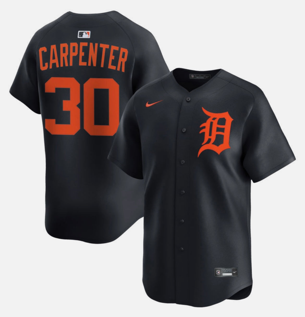 Kerry Carpenter Detroit Tigers Youth KIDS Official MLB Nike Jersey product image 1, provided for visual reference and
