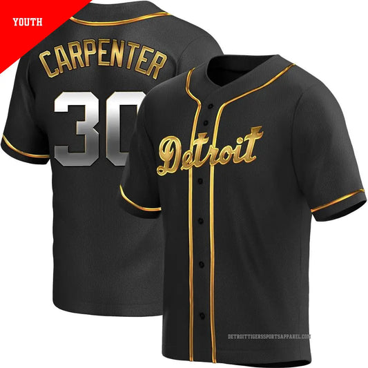 Kerry Carpenter Detroit Tigers Youth KIDS Official MLB Nike Jersey black product image 1, provided for visual reference and